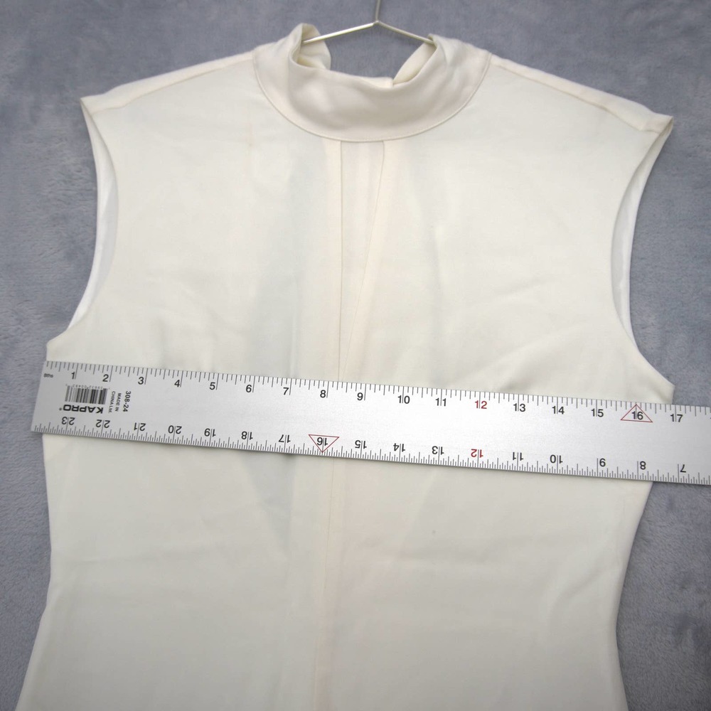 REISS Livvy Open Back Midi Dress Size 6 White Sleeveless Mock Neck 0152 - Picture 9 of 16